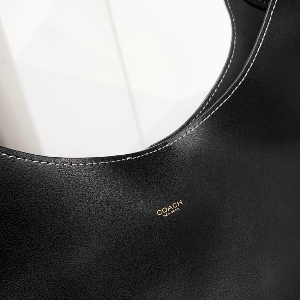 Coach Brooklyn 28 Black Leather Hobo Bag - Picture 5 of 7